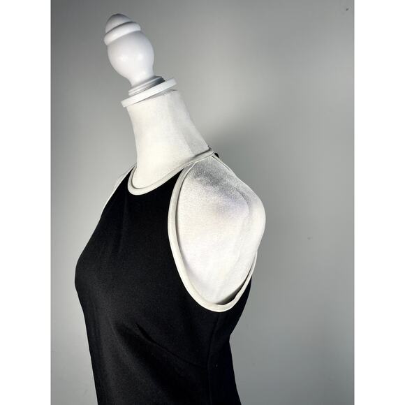 Simple Minimal Vintage Black White City Triangles Halter Mini Dress Size 3 - Picture 3 of 7